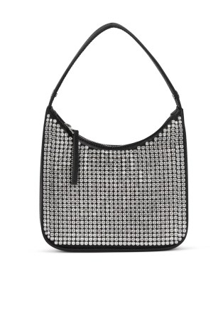 Simon Miller SNAP BAG in Clear Crystal – small top handle bags covered in crystals – glamorous handbags - flipped