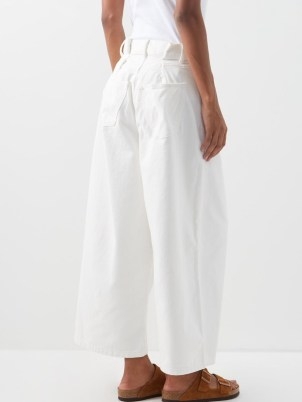 RAEY Extra Fold organic-cotton wide-leg jeans in white | slouchy fit | cropped legs | folded details | womens denim fashion - flipped