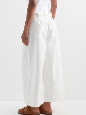 RAEY Extra Fold organic-cotton wide-leg jeans in white | slouchy fit | cropped legs | folded details | womens denim fashion