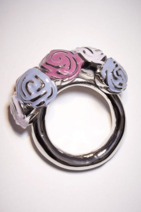 Acne Studios ROSES RING in Dusty lilac / floral rings / women’s designer fashion jewellery - flipped