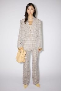 Acne Studios SINGLE-BREASTED SUIT JACKET in Light blue/pink gingham / checked relaxed fit jackets / women’s designer suits / womens check print outerwear