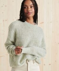 JENNI KAYNE Cocoon Crewneck in Thyme ~ women’s light green sweaters ~ womens slouchy oversized fit jumpers ~ luxury knitwear ~ luxe knits