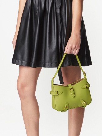 Altuzarra Play buckle-detail mini bag in lime green – small designer shoulder bags – mini handbags – women’s luxury accessories