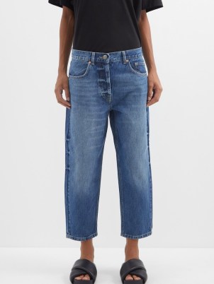 RAEY Carrot cropped organic-cotton jean in blue – women’s jeans – womens denim clothes – slight tapered leg – crop hem - flipped