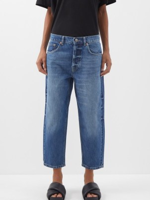 RAEY Carrot cropped organic-cotton jean in blue – women’s jeans – womens denim clothes – slight tapered leg – crop hem