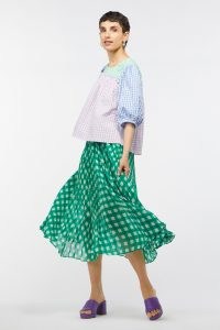 gorman Checked Chick Skirt / green and white checked skirts / women’s recycled fabric fashion / womens sustainable clothes