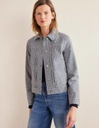 Boden Chore Jacket in Check – women’s checked collared jackets – womens workwear style clothes