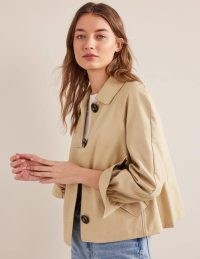 Boden Cotton Trench Jacket in Stone ~ women’s lightweight jackets for spring 2023