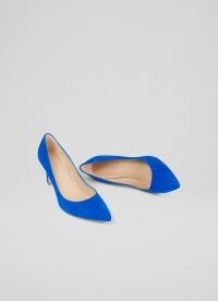 L.K. BENNETT Floret Blue Suede Pointed Toe Courts – court shoes – women’s occasion footwear