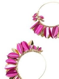 Isabel Marant leaf hoop earrings in pink ~ women’s gold tone hoops ~ womens designer jewellery ~ boho fashion ~ bohemian accessories