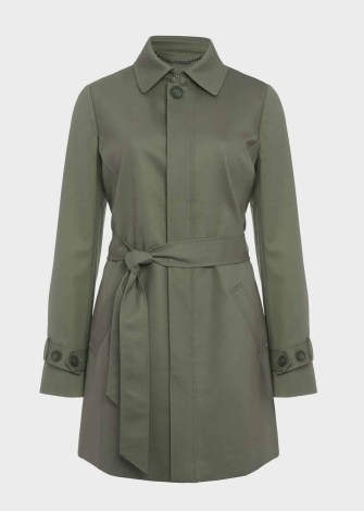 HOBBS JANE TRENCH Orchard Green ~ womens belted tie waist coats - flipped