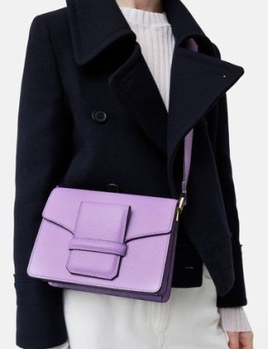 JIGSAW Ada Leather Crossbody Bag in Purple ~ boxy shoulder bags ~ women’s cross body ~ womens lilac handbags