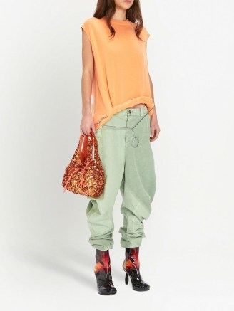 JW Anderson sequin-embellished mini tote bag in hot orange / small sequinned handbags / luxe bags - flipped
