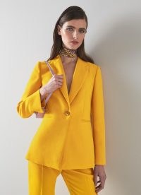L.K. BENNETT Mya Yellow Tailored Jacket – womens bright single breasted jackets – women’s spring clothing – luxury clothing