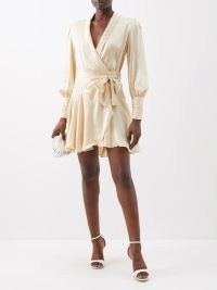 ZIMMERMANN Wonderland corset linen-blend mini dress in cream / silky tie waist occasion dresses / luxury fashion / women’s luxe clothing