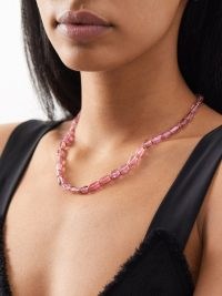 IRENE NEUWIRTH Gemmy Gem tourmaline & 18kt gold necklace in pink ~ women’s luxury necklaces ~ womens luxe one of a kind jewellery