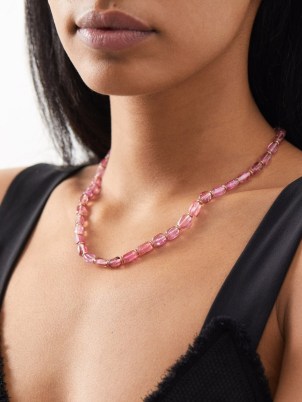 IRENE NEUWIRTH Gemmy Gem tourmaline & 18kt gold necklace in pink ~ women’s luxury necklaces ~ womens luxe one of a kind jewellery