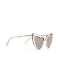 Saint Laurent Eyewear heart-shape tinted sunglasses in light beige – women’s sunnies – womens eyewear in the shape of hearts – luxury designer accessories