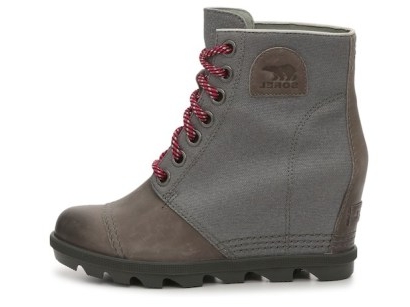 SOREL PDX Wedge Bootie in Grey ~ womens wedged booties ~ women’s lace up wedges ~ ankle boots