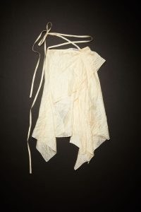 Acne Studios DRAPED ASYMMETRIC SKIRT in Cream beige | women’s silky strappy tie waist skirts | womens edgy fashion | womens asymmetrical clothing