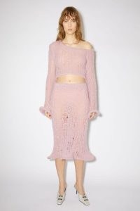 Acne Studios WOOL BLEND SKIRT in Dusty pink | sheer knitted skirts | women’s designer clothing | luxury knitwear fashion
