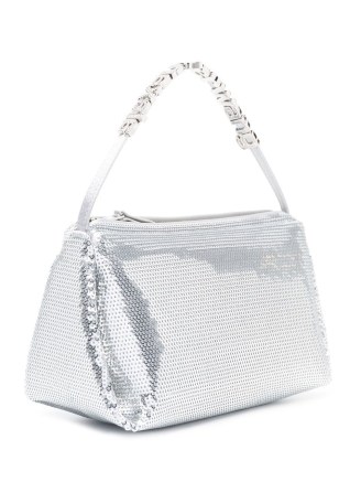 Alexander Wang sequin-embellished mini bag / small sequinned handbags / women’s luxury accessories / shiny luxe bags / logo top handle - flipped
