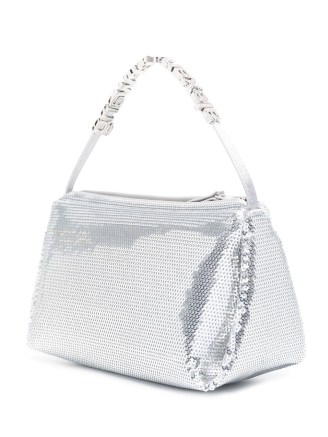 Alexander Wang sequin-embellished mini bag / small sequinned handbags / women’s luxury accessories / shiny luxe bags / logo top handle