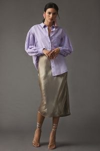 Pilcro Oversized Poplin Shirt Lavender ~ women’s lilac cotton drop shoulder shirts