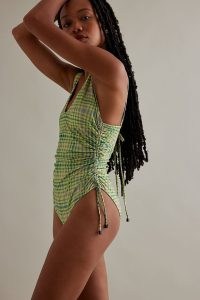 OAS Cleo Swimsuit in green / women’s strappy checked swimsuits / check print swimwear