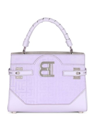 Balmain B-Buzz 22 tote bag in lilac purple ~ small luxury top handle bags ~ luxe handbags - flipped