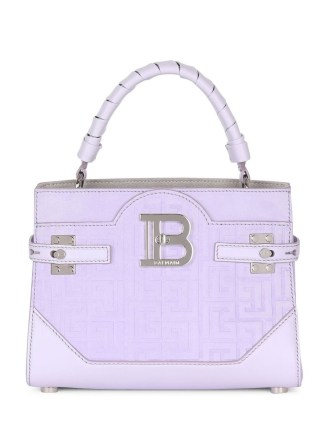 Balmain B-Buzz 22 tote bag in lilac purple ~ small luxury top handle bags ~ luxe handbags