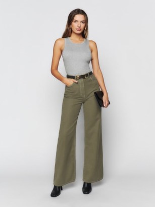 Reformation Cary High Rise Slouchy Wide Leg Jeans in Kalamata - flipped