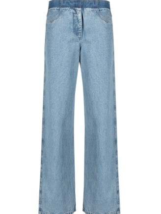 Christopher Esber Deconstruct straight-leg jeans ~ women’s casual designer clothes ~ womens blue denim clothing - flipped