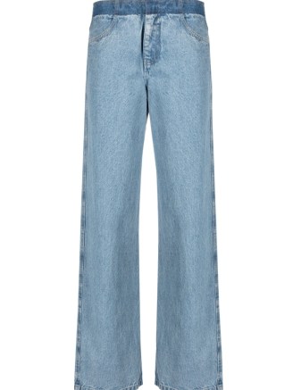 Christopher Esber Deconstruct straight-leg jeans ~ women’s casual designer clothes ~ womens blue denim clothing