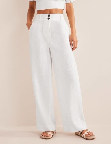 Boden Highbury Linen Trousers White / women’s relaxed fit summer trousers