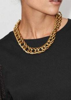 ME and EM 2-In-1 Hallmark Chain in Gold-plated brass – cunky chains – women’s statement necklaces - flipped