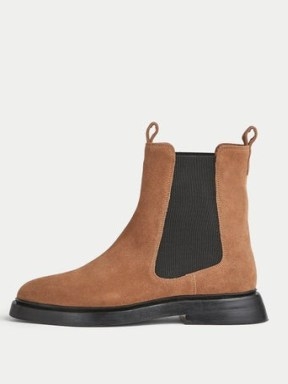 Jigsaw Nuburg Suede Ankle Boot in Brown ~ women’s neutral chelsea boots - flipped
