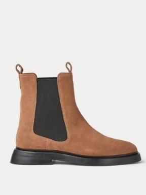 Jigsaw Nuburg Suede Ankle Boot in Brown ~ women’s neutral chelsea boots