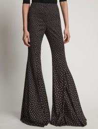 Proenza Schouler Printed Dot Wide Leg Pants | women’s extreme flared pants | womens exaggerated retro flares | spot print trousers