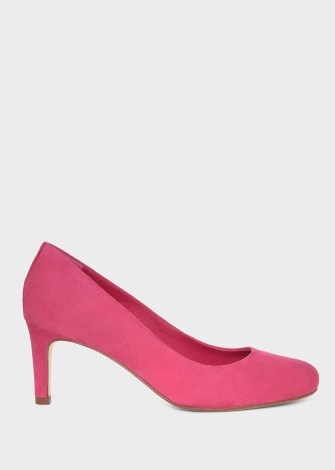 HOBBS LIZZIE COURT in BRIGHT PINK ~ leather round toe courts ~ women’s summer occasion shoes - flipped