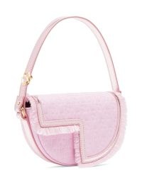 Patou x Sita Le Petit Patou shoulder bag in pink ~ luxury half moon handbags ~ small curved asymmetric top handle bags