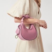 RADLEY LONDON CLARENCE ROAD Small Zip-Top Grab in Vintage Pink | curved knot handle handbag | cute knotted luxury leather bag | luxe bags
