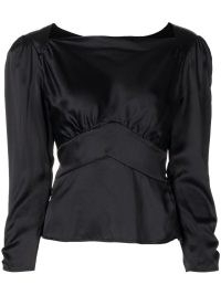 Reformation Jason silk top in Black / women’s silky tops / luxury blouses