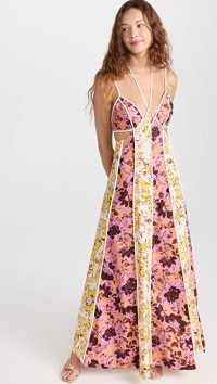 Significant Other Ana Maxi Dress in Floral Mix | strappy plunge front mixed print dresses | cut out fashion | women’s feminine clothes