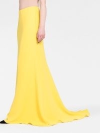 Valentino floor-length silk skirt yellow – silky maxi dresses with train – women’s luxury occasion clothing – luxe event clothes