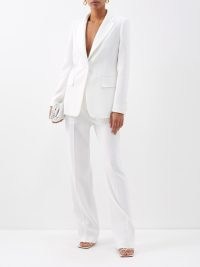 MAX MARA Esedra blazer in white ~ women’s chic single breasted jackets ~ womens luxury blazers ~ luxe clothing