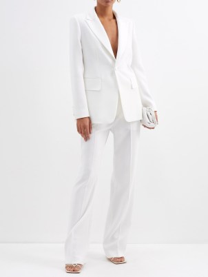 MAX MARA Esedra blazer in white ~ women’s chic single breasted jackets ~ womens luxury blazers ~ luxe clothing - flipped