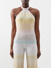 MISSONI Sequinned ombré-knit tank top – women’s knitted halter tops – luxury clothes