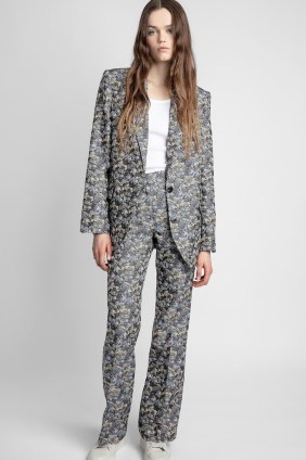 Zadig & Voltaire Vegy Blazer / women’s floral blazers / womens luxe longline jackets / luxury clothes - flipped