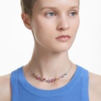 SWAROVSKI Gema necklace Mixed cuts, Multicoloured, Rhodium plated – silver tone necklaces with coloured crystals – crystal jewellery